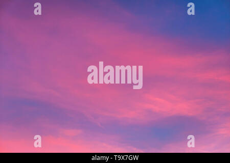 Pink clouds in the evening sky, afterglow, Germany, Europe, Rosa Wolken am Abendhimmel, Abendrot, Deutschland, Europa Stock Photo