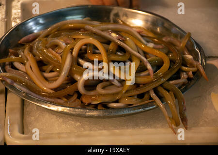 Juvenile Japanese Eel Anguilla Japonica On Display At The Seafood Market In Haikou Hainan Island China Stock Photo Alamy