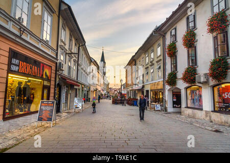 Kranj, Slovenia - October 25, 2018: On The Street Of Old Town Kranj In ...