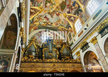 Ljubljana, Slovenia - October 26, 2018: Interior of St. Nicholas Cathedral or Ljubljana Cathedral Stock Photo