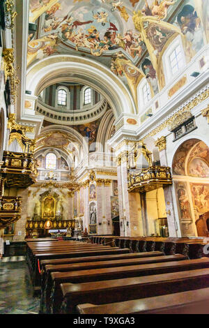 Ljubljana, Slovenia - October 26, 2018: Interior of St. Nicholas Cathedral or Ljubljana Cathedral Stock Photo