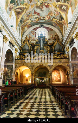 Ljubljana, Slovenia - October 26, 2018: Interior of St. Nicholas Cathedral or Ljubljana Cathedral Stock Photo