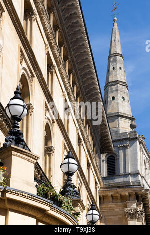 BRISTOL, UK - MAY 14 : view towards the Spire of Christ Church with St Ewen in Bristol on May 14, 2019 Stock Photo