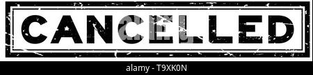 Grunge black cancelled word square rubber seal stamp on white background Stock Vector