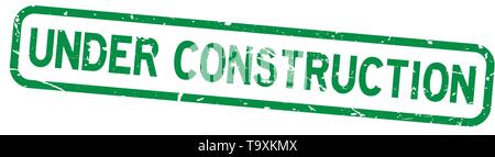Grunge under construction square rubber seal stamp on white background Stock Vector