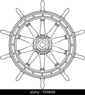 Pirate at the Helm Coloring Page Illustration Stock Vector Image & Art ...