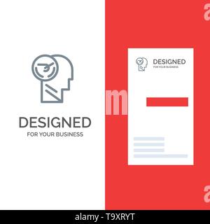 Activity, Brain, Faster, Human, Speed Grey Logo Design and Business Card Template Stock Vector