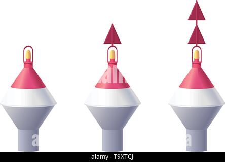 vector sea buoy icon set. Sailing, navigation symbol Stock Vector