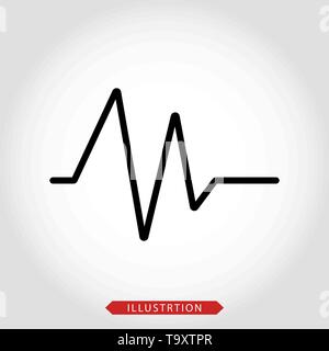 Electrocardiogram vector icon, sinus rhythm disturbance on white isolated background. Layers grouped for easy editing illustration. For your design. e Stock Vector