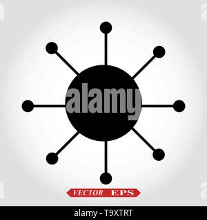 Hub network connection isolated minimal flat line icon eps10 Stock Vector