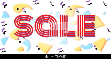 sale discounts business 80s eighties background graphic texture forms. Pop art retro vector illustration vintage kitsch Stock Vector