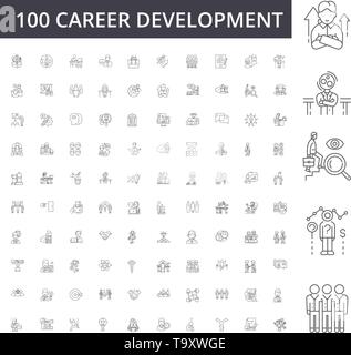 Career development line icons, signs, vector set, outline illustration concept  Stock Vector