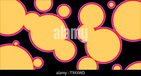 orange circles on black background. Pop art retro vector illustration vintage kitsch Stock Vector