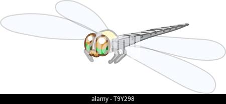 vector cute cartoon insect clip art dragonfly Stock Vector