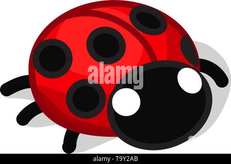 vector cute cartoon insect clip art beetle ladybug Stock Vector