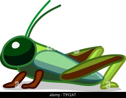 vector cute cartoon insect clip art grasshopper Stock Vector