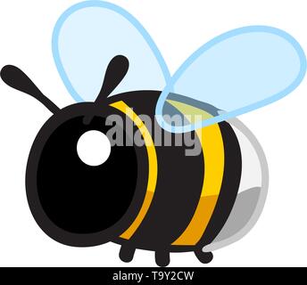 vector cute cartoon insect clip art bumblebee Stock Vector