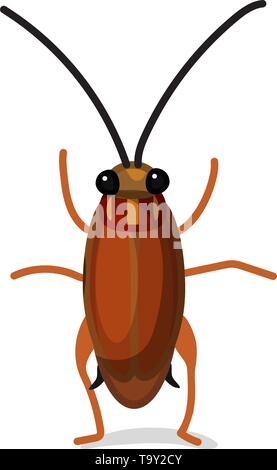 vector cute cartoon insect clip art cockroach Stock Vector
