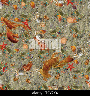 Ocean Bottom Seamless Texture Tile Stock Photo