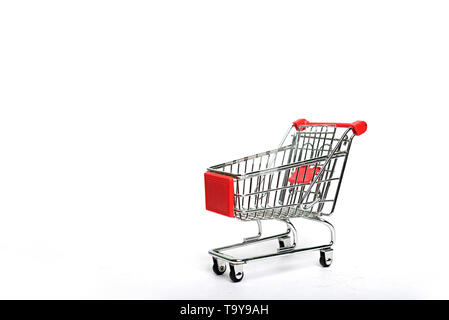 Shopping cart trolley isolated on white background Stock Photo