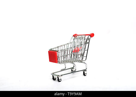 Shopping cart trolley isolated on white background Stock Photo