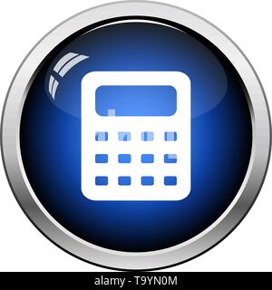 Calculator Icon. Glossy Button Design. Vector Illustration. Stock Vector
