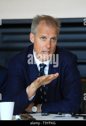 England cricket national selector Ed Smith (centre) during the World Cup Squad Announcement at Lord's, London. Stock Photo