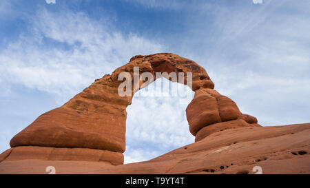 delicate arch with sky in the background Stock Photo