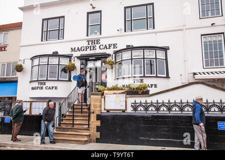 The Magpie Cafe on the seafront at Whitby,North Yorkshire,England,UK Stock Photo