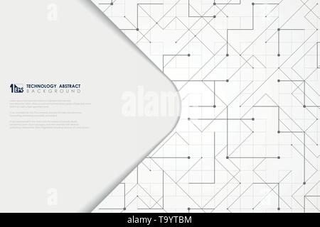 Abstract vector gray line geometric triangle square dotted tech minimal design cover. You can use for poster, cover design of presentation, artwork. Stock Vector