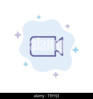 Camera, Image, Basic, Ui Blue Icon on Abstract Cloud Background Stock Vector