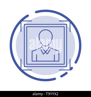 User, User ID, Id, Profile Image Blue Dotted Line Line Icon Stock Vector