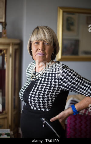 Rose Reilly, ex-footballer, played for Italy and Scotland, pioneer in women's football, photographed at home in Stewarton, Scotland, on 17 May 2019. Stock Photo