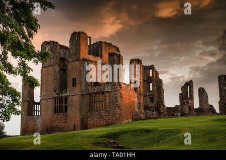 Kenilworth Castle in Warwickshire, England. The castle is a ruin and is preserved in that state by English Heritage. Stock Photo