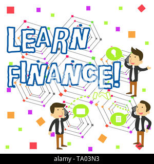 Handwriting text writing Learn Finance. Conceptual photo study which figures out how showing and business uses money Businessmen Coworkers Conference  Stock Photo