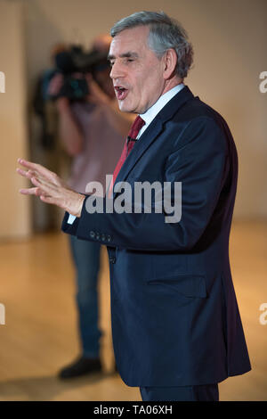 Glasgow, UK. 20 May 2019. Former Labour Prime Minister Gordon Brown will join Scottish Labour leader Richard Leonard and the party’s candidates for a European Parliament election campaign rally at The Lighthouse gallery in Glasgow. Stock Photo