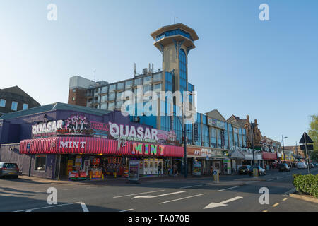 Great Yarmouth is a resort town on the east coast of England. It's known for its long sandy beach. Great Yarmouth Beach. Stock Photo