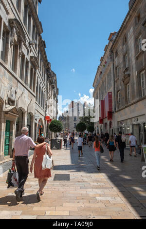 Besancon (north-eastern France): “Grande Rue” main street, district of La Boucle, in the city centre *** Local Caption *** Stock Photo