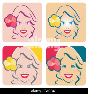 Beautiful Faces Stock Vector