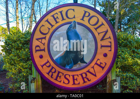 Orlando, Florida . February 26,  2019. Pacific Pointe Preserve at Seaworld Theme Park . Stock Photo