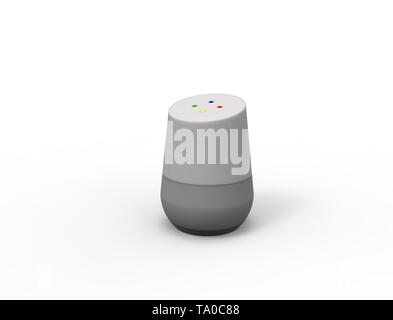 3D rendering of a virtual voice assistant isolated in white background. Stock Photo