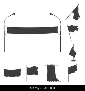 banner,flag,curtain,lamp,cloth,sheet,silk,post,flagstaff,clear,wind,flying,rectangle,hanging,drape,cotton,waving,fluttering,horizontal,poster,country,wall,stand,pillar,material,media,promotional,textile,fabric,white,blank,canvas,texture,presentation,set,vector,icon,illustration,isolated,collection,design,element,graphic,sign,black,simple Vector Vectors , Stock Vector