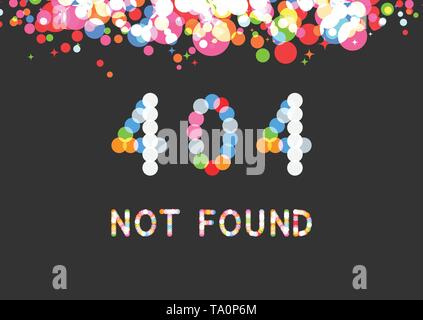 Vector 404 error page in sparkling bokeh effect Stock Vector