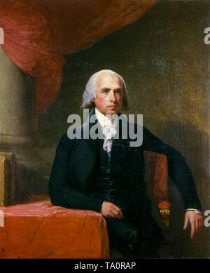 James Madison, 4th President of the United States by Gilbert Stuart , c. 1805 Stock Photo