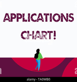 Text sign showing Applications Chart. Business photo text graph used to study how a process changes over time Stock Photo