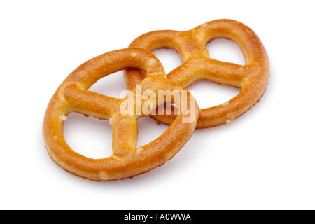 Pretzel crackers isolated on white background Stock Photo