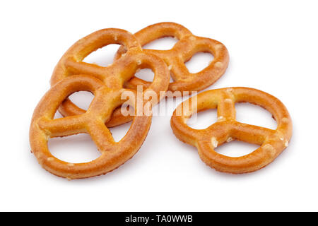 Pretzel crackers isolated on white background Stock Photo