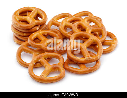 Pretzel crackers isolated on white background Stock Photo
