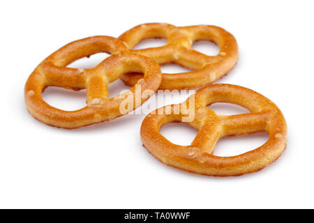 Pretzel crackers isolated on white background Stock Photo