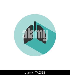 Lungs human icon in circle round black color vector illustration flat ...